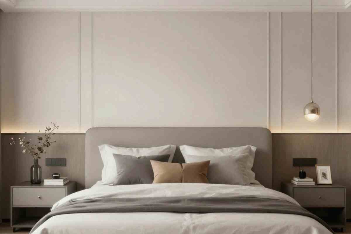 la parete di una stanza da letto