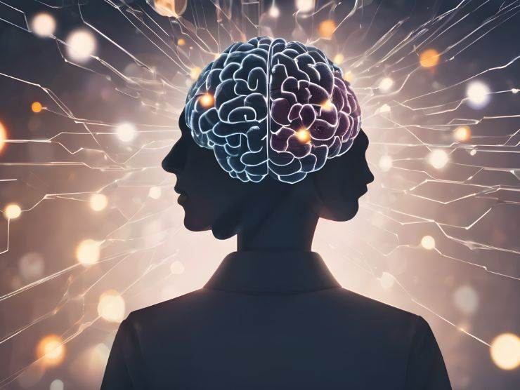 rappresentazione grafica di un cervello attivo